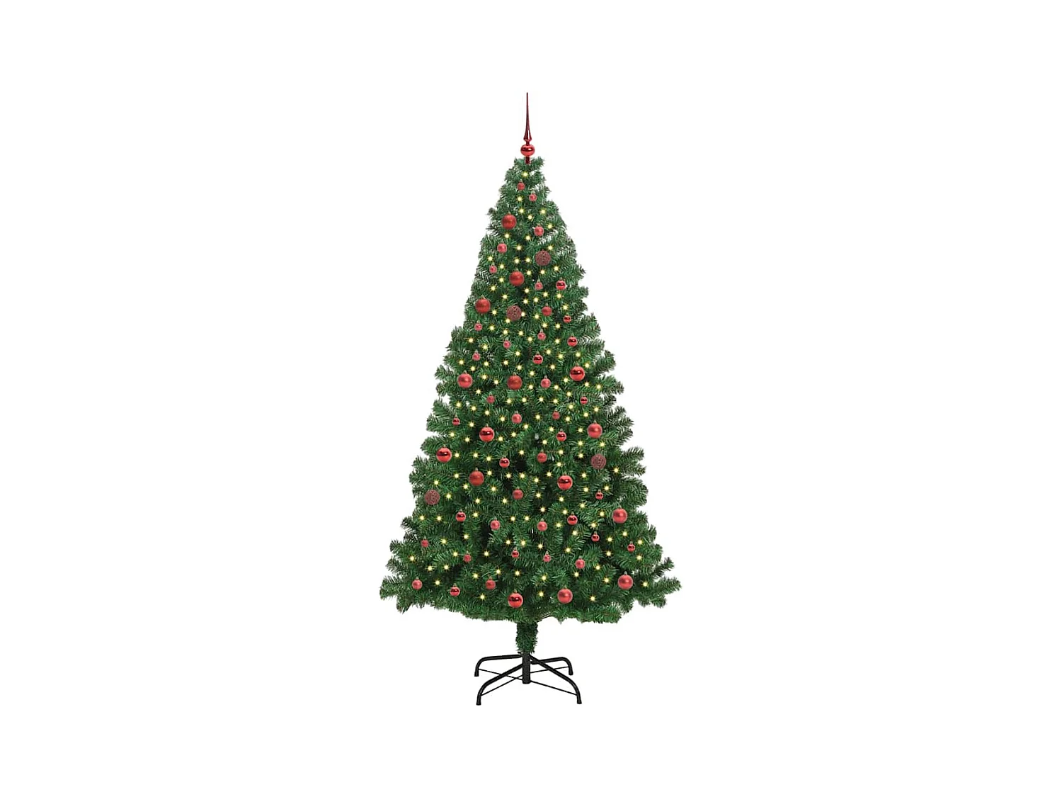 Kunstkerstboom Groen 210 cm PVC en Staal en Kunststof