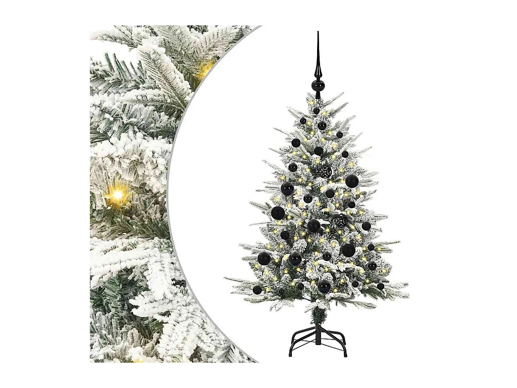 Sapin de Noël artificiel pré-éclairé avec set de boules Vert