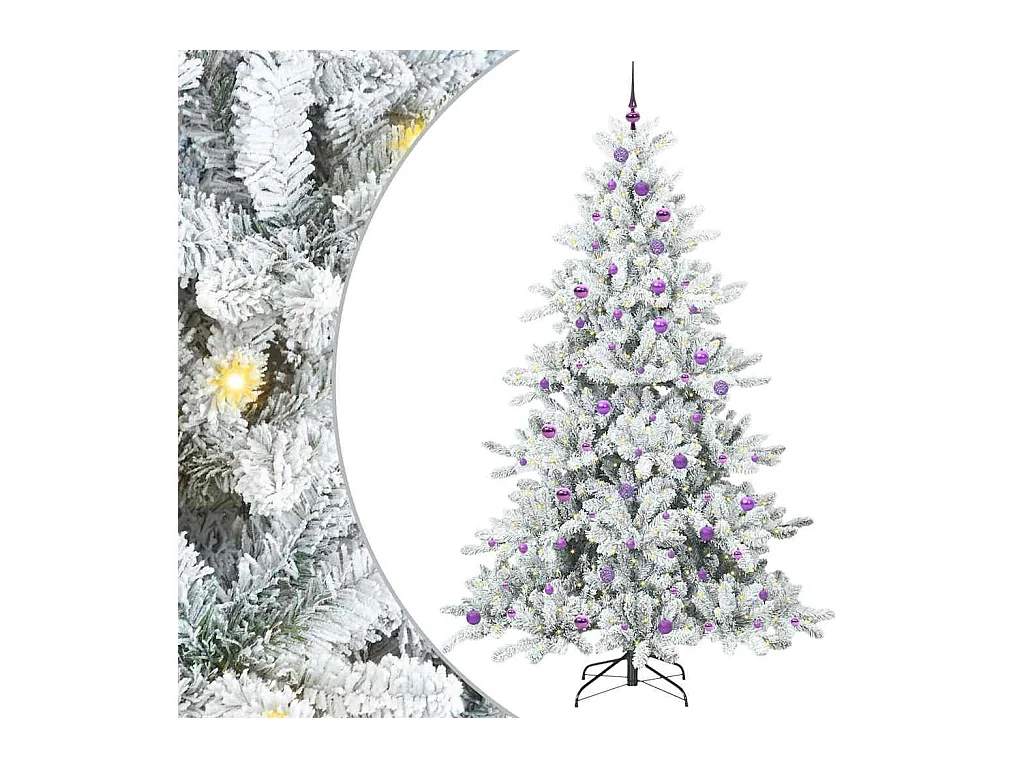 Kunstmatige Hinged Kerstboom met 300 LED 240 cm PVC
