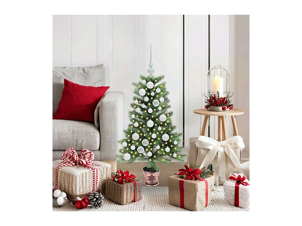 Árbol de Navidad con 150 LED con soporte Verde 90 cm PE