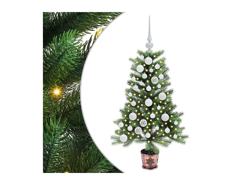 Árbol de Navidad con 150 LED con soporte Verde 90 cm PE