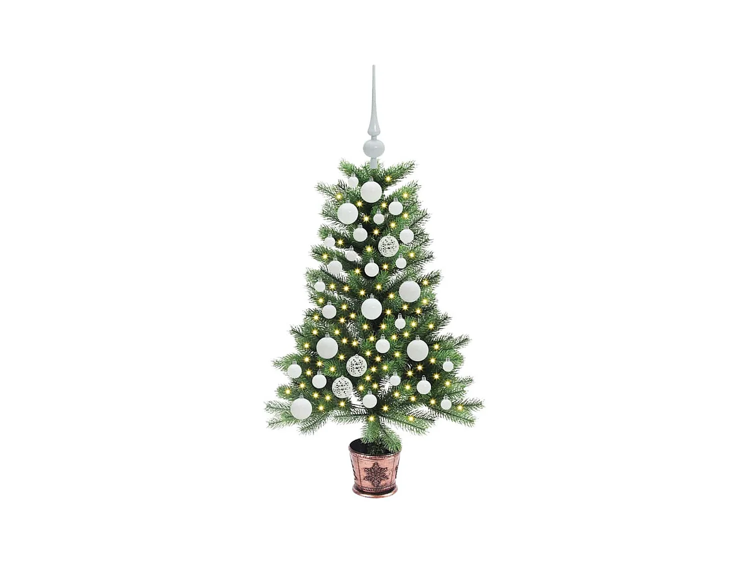 Árbol de Navidad con 150 LED con soporte Verde 90 cm PE