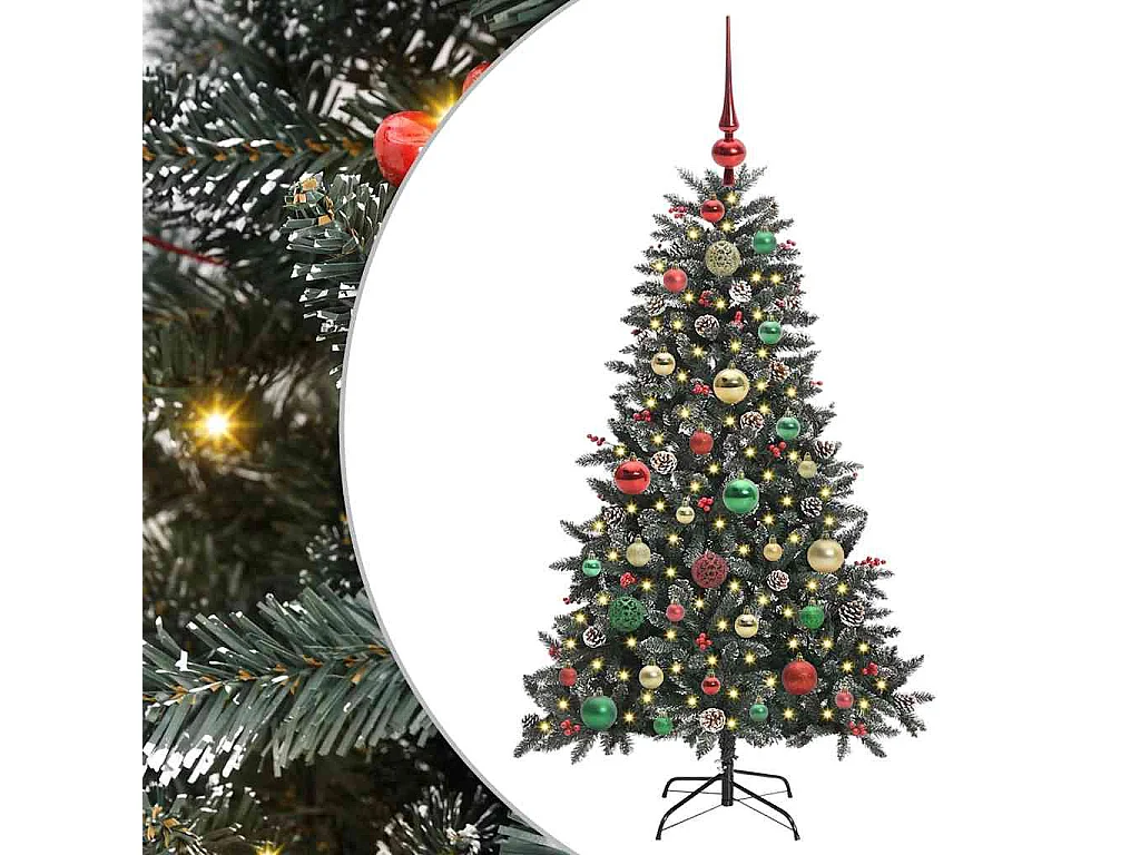 Sapin de Noël artificiel avec 150 LED Vert 68 x 68 x 120 cm