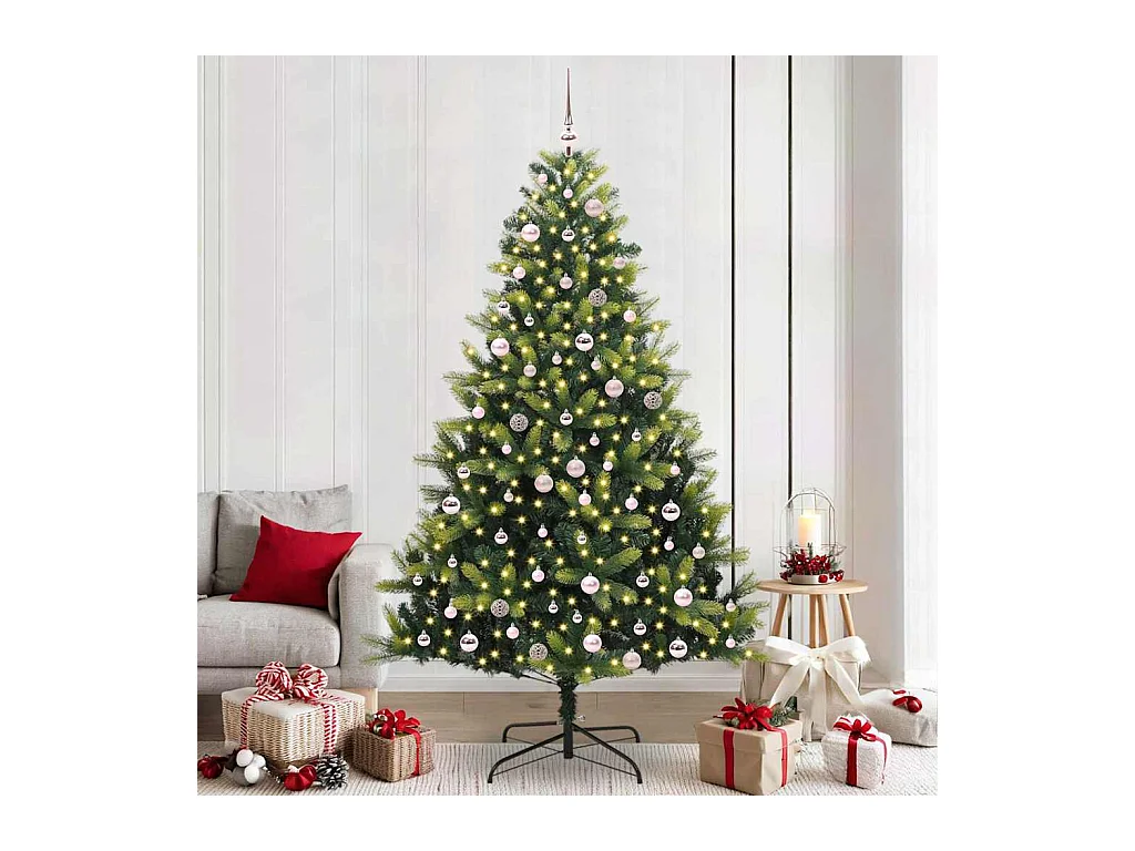 Árbol de Navidad Artificial Plegable 300 LEDs Verde 240 cm