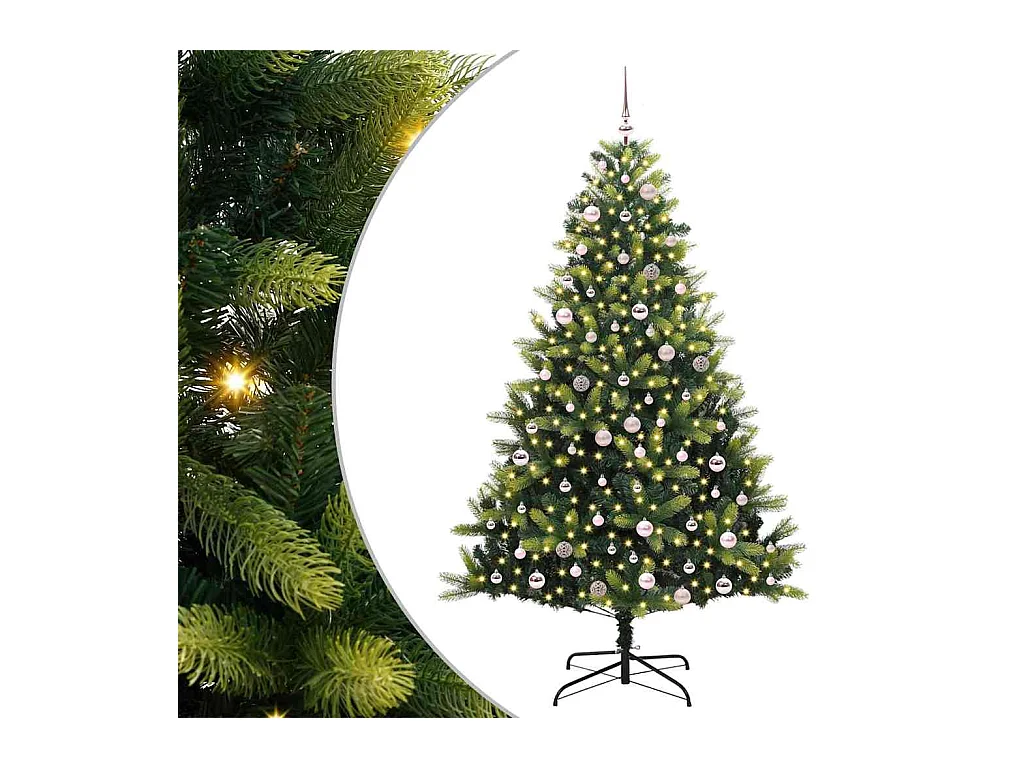Árbol de Navidad Artificial Plegable 300 LEDs Verde 240 cm