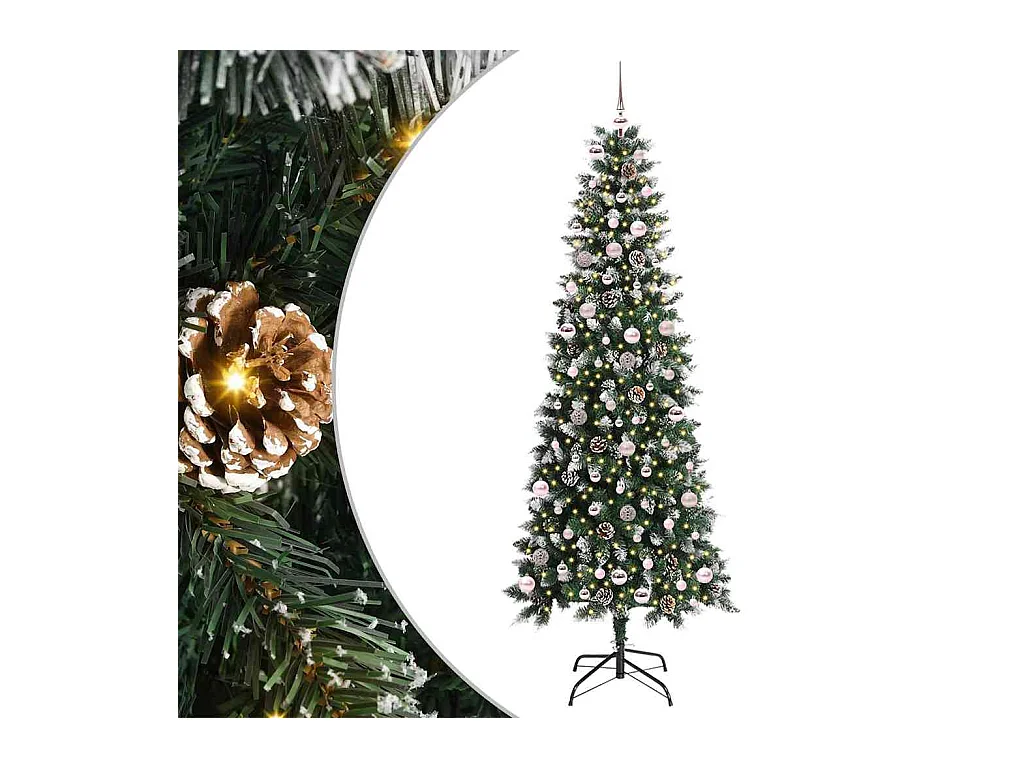 Sapin de Noël artificiel avec 300 LED Vert 96 x 96 x 240 cm