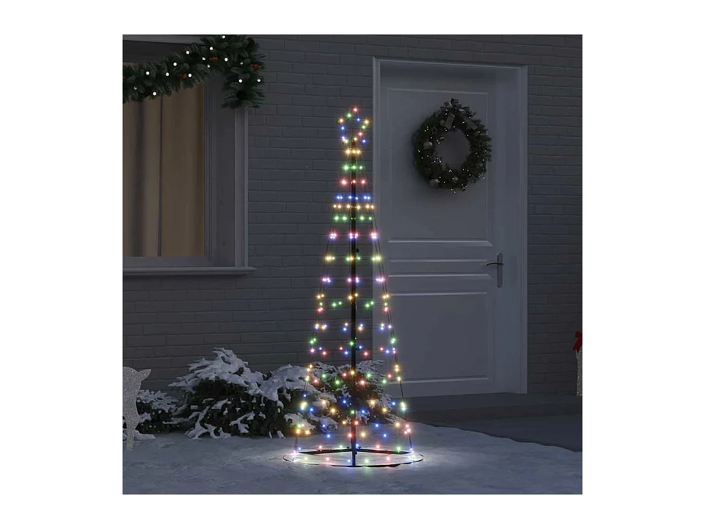 Árbol de Navidad LED con 390 LED Multicolor 250 cm Hierro