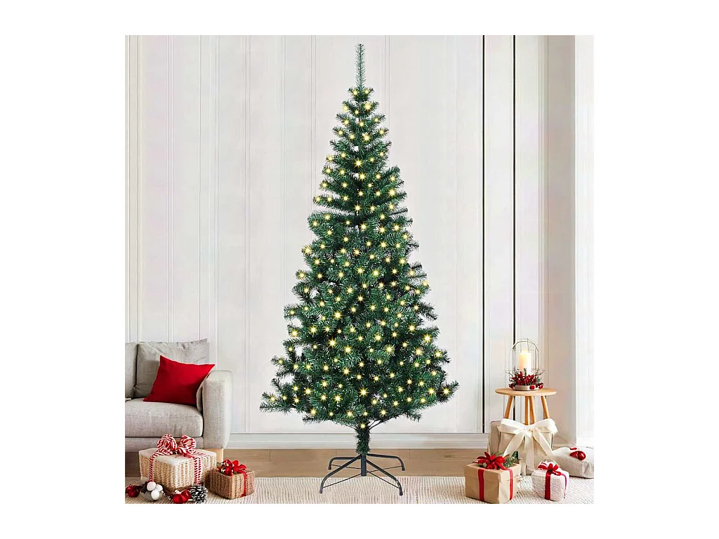 Kunstkerstboom met decoratieve touwlichten Groen 240cm PVC