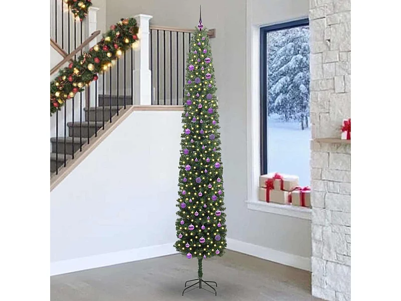 Árbol de Navidad artificial Verde 270 cm PVC, Acero y Plástico