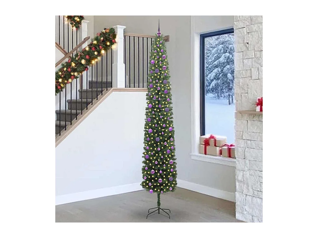 Árbol de Navidad artificial Verde 270 cm PVC, Acero y Plástico