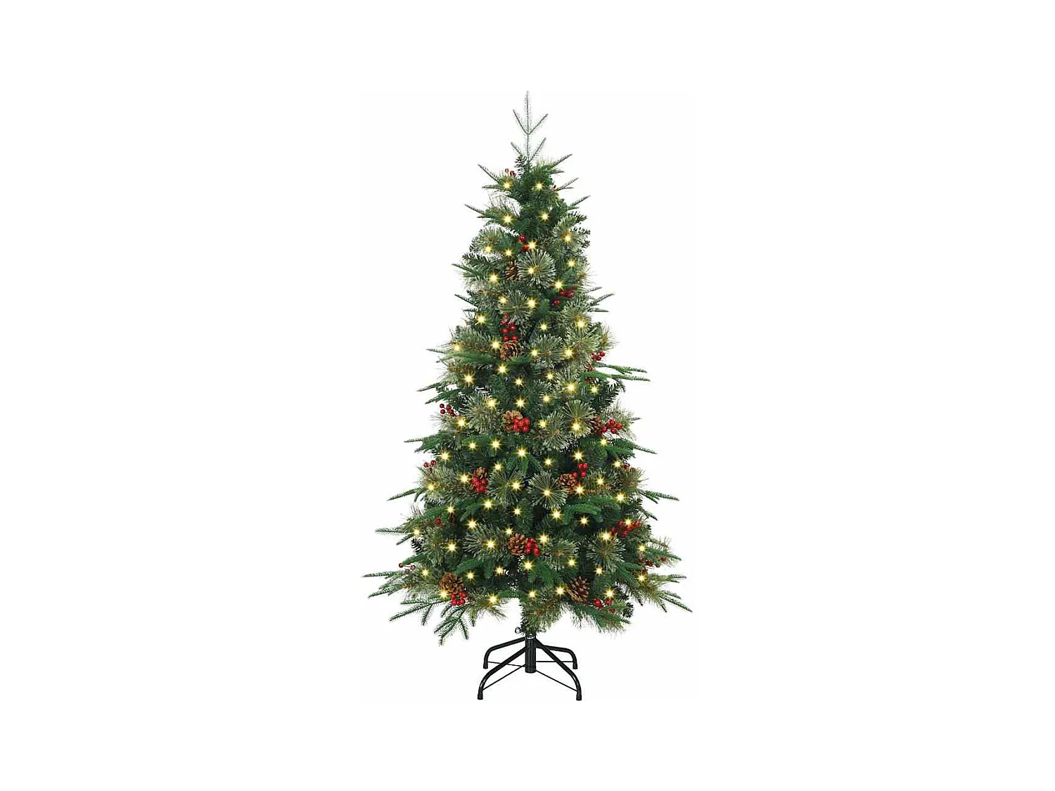 Kunstmatige Hinged Kerstboom met 150 LED Groen 150 cm PE en PVC
