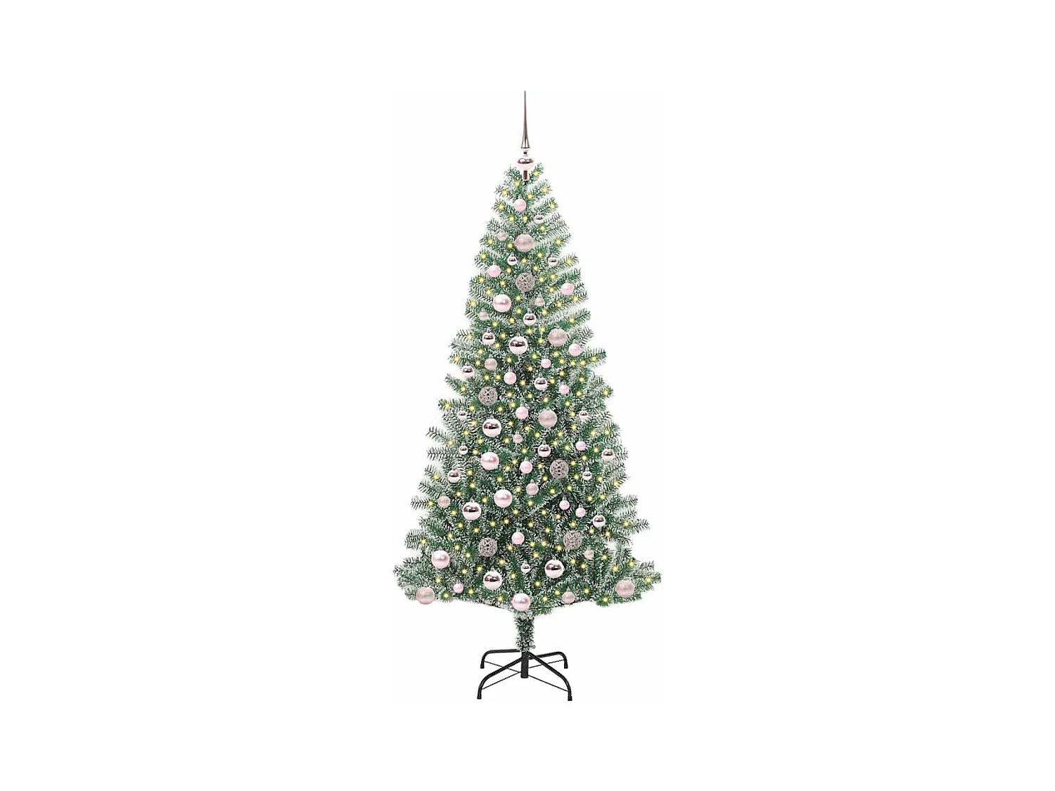 Árbol de Navidad Artificial Nevado con Luz LED Verde y 180 cm