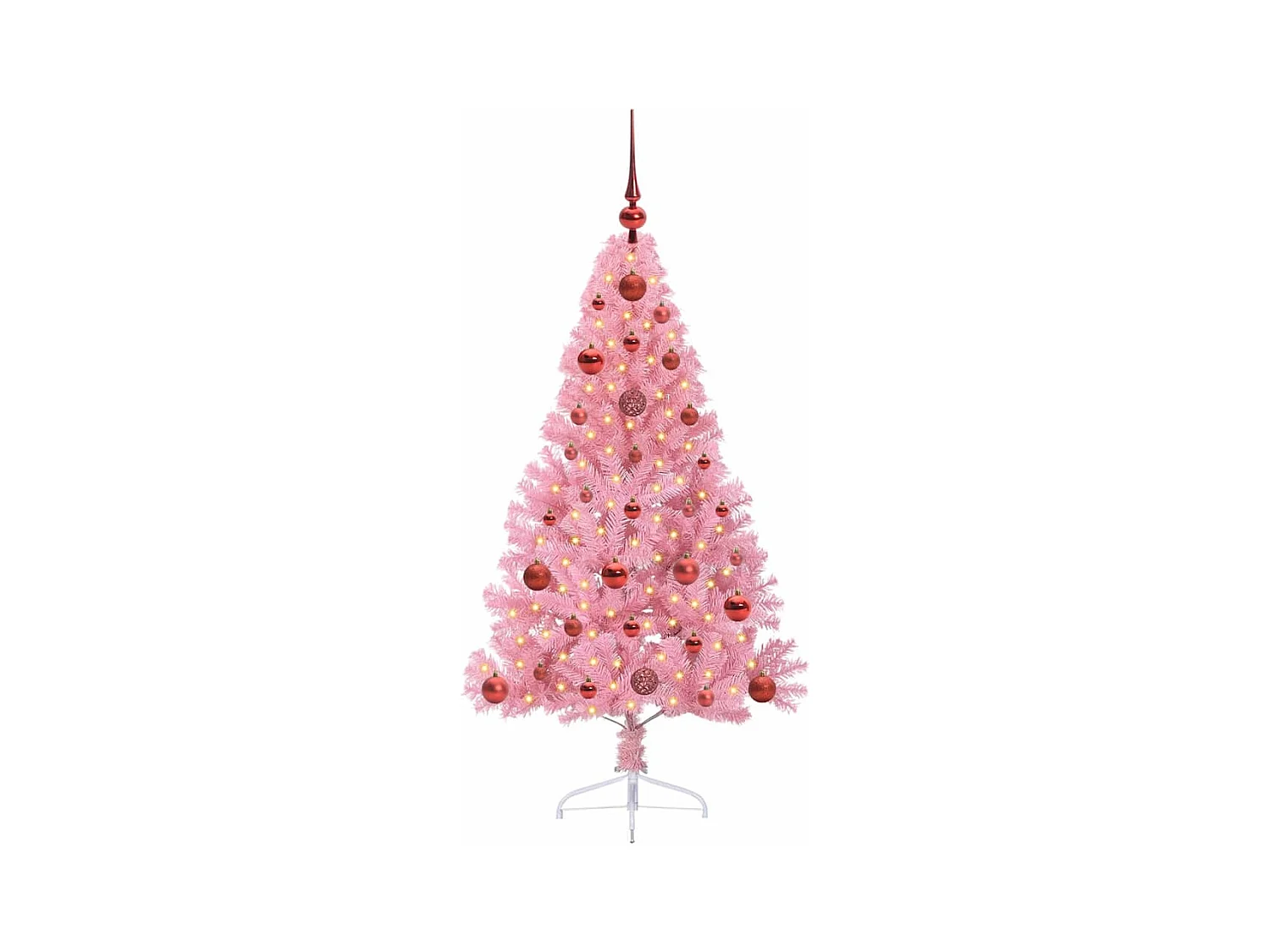 Sapin de Noël artificiel pré-éclairé Rose 120 cm PVC