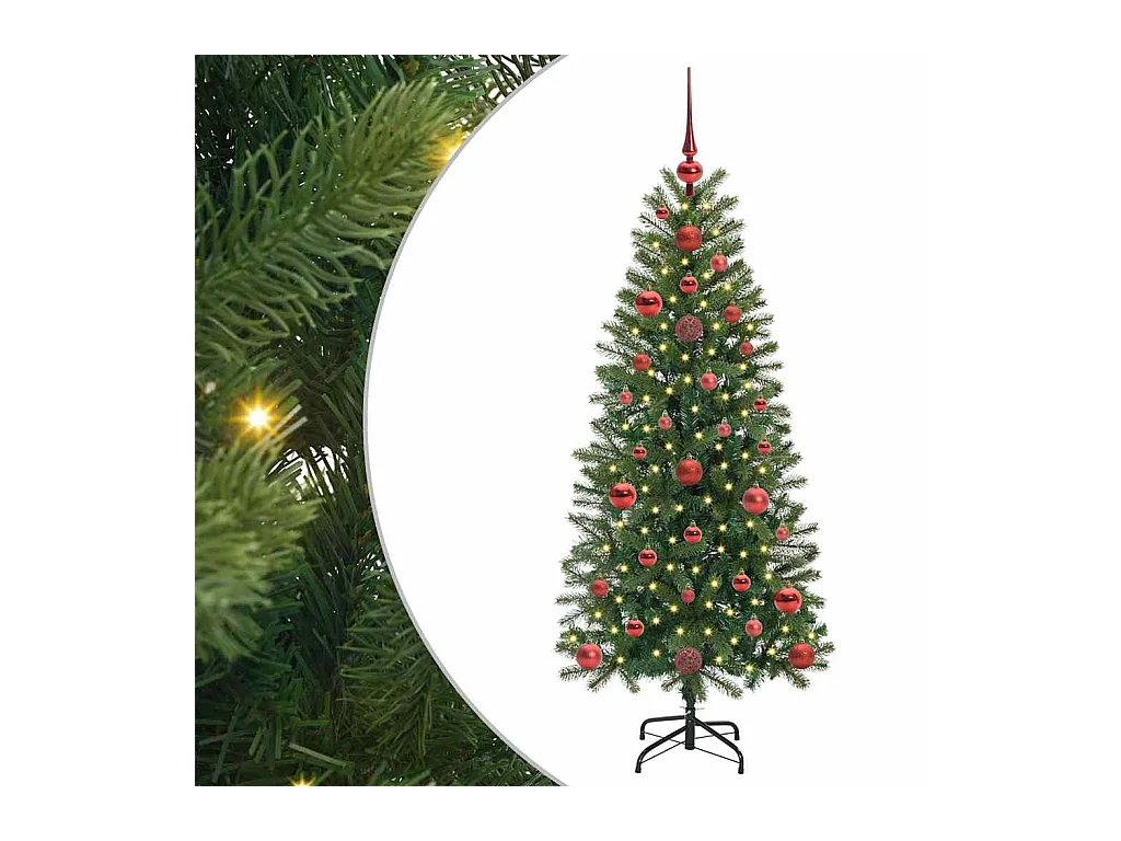 Árvore de Natal Artificial com 150 LEDs Verde 120 cm PE e PVC