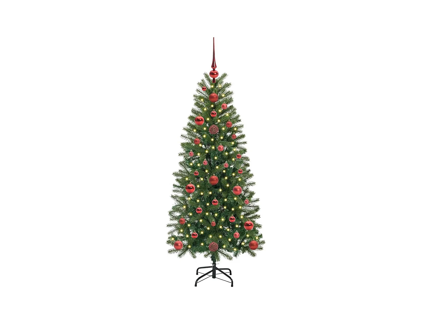 Árvore de Natal Artificial com 150 LEDs Verde 120 cm PE e PVC