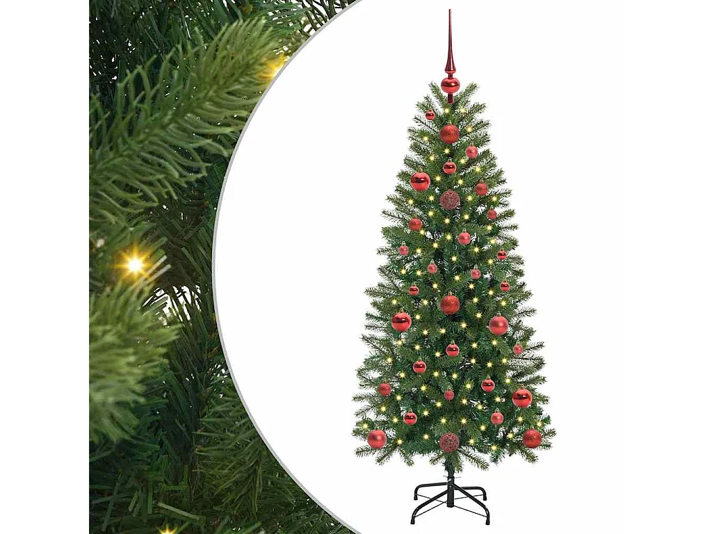 Sapin de Noël artificiel avec 150 LED Vert 120 cm PE et PVC