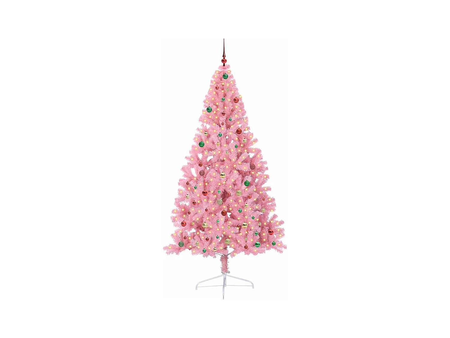 Sapin de Noël artificiel pré-éclairé Rose 240 cm PVC
