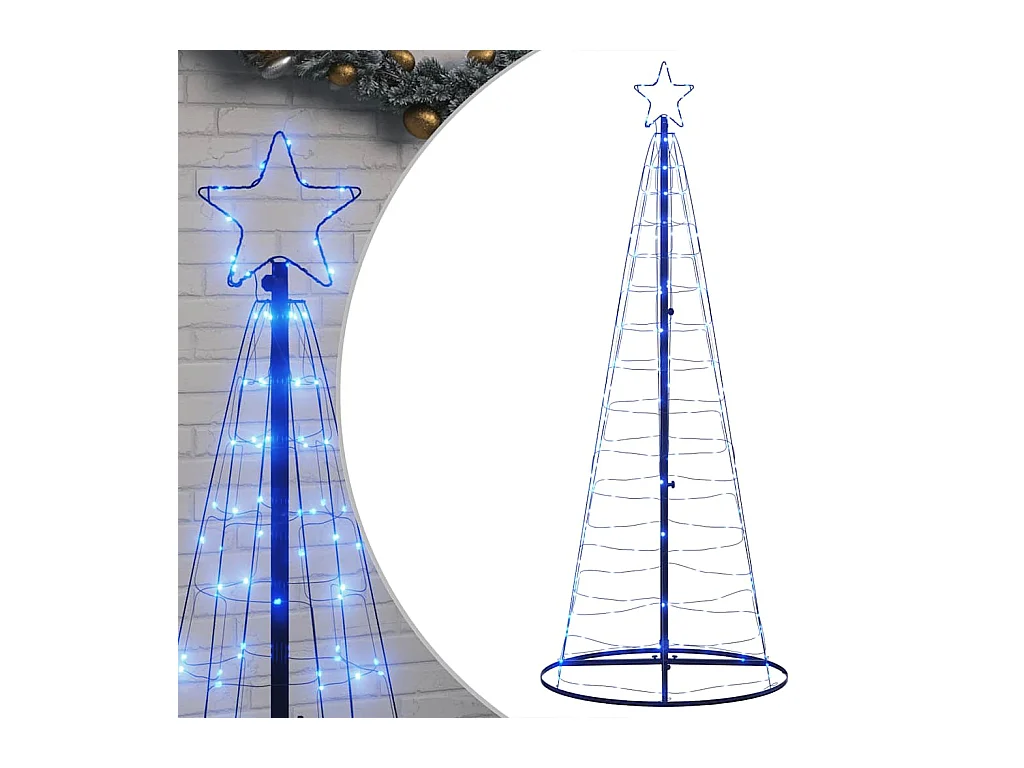Árbol de Navidad LED 200 LEDs azul 182 cm