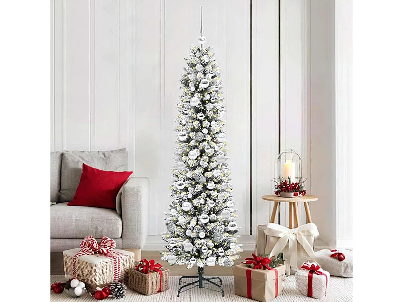 Sapin de Noël artificiel avec 300 LED Vert et blanc 180 cm