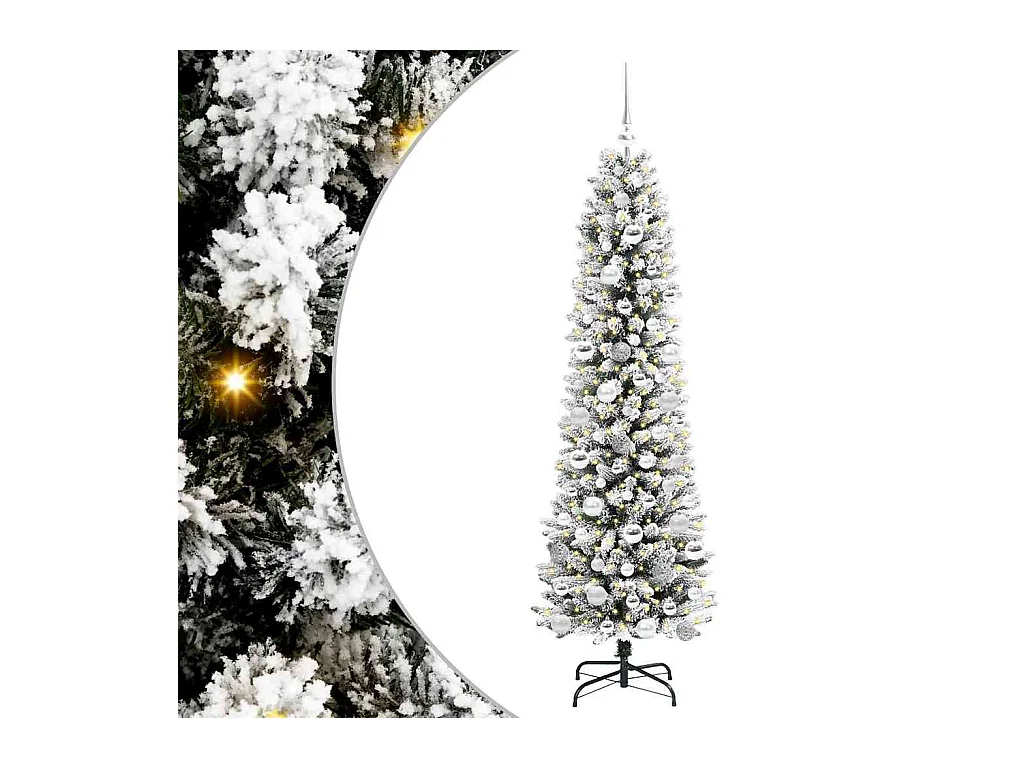 Árbol de Navidad artificial con 300 LED verde y 180 cm