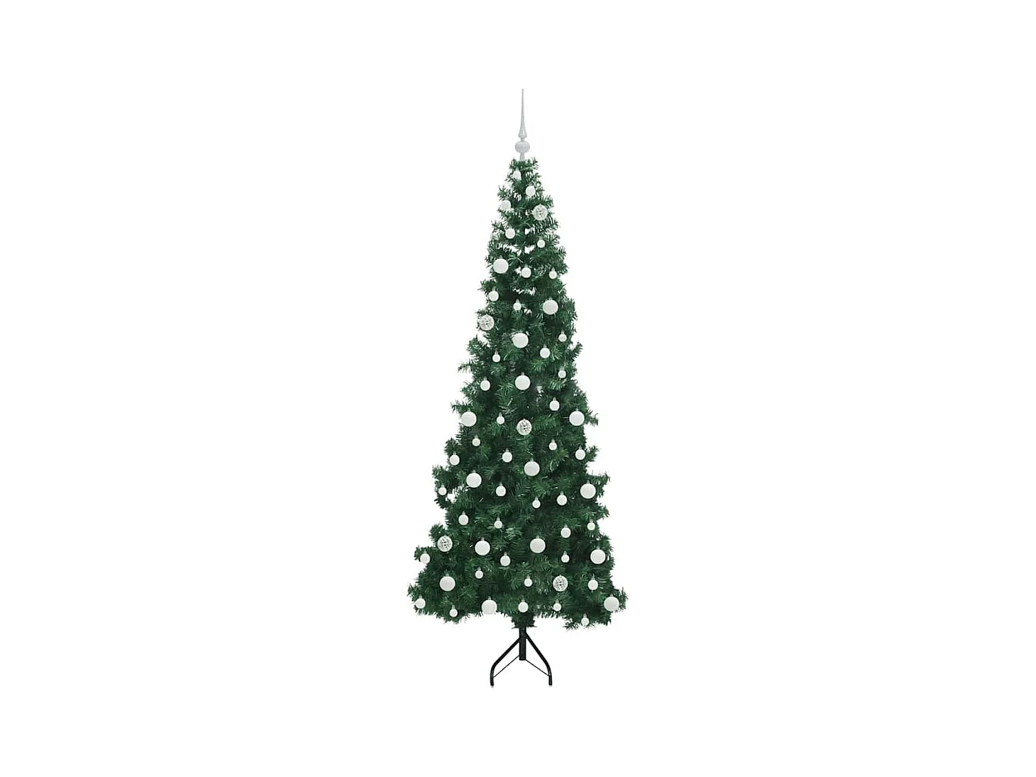 Árbol de Navidad Artificial de Esquina Verde 210 cm PVC y Metal