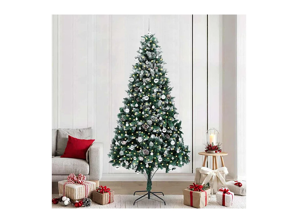 Árbol de Navidad artificial Verde 240 cm PVC y Acero y Plástico