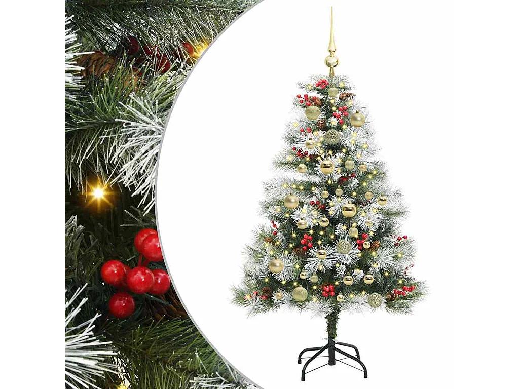 Sapin de Noël artificiel Vert et blanc 120 cm