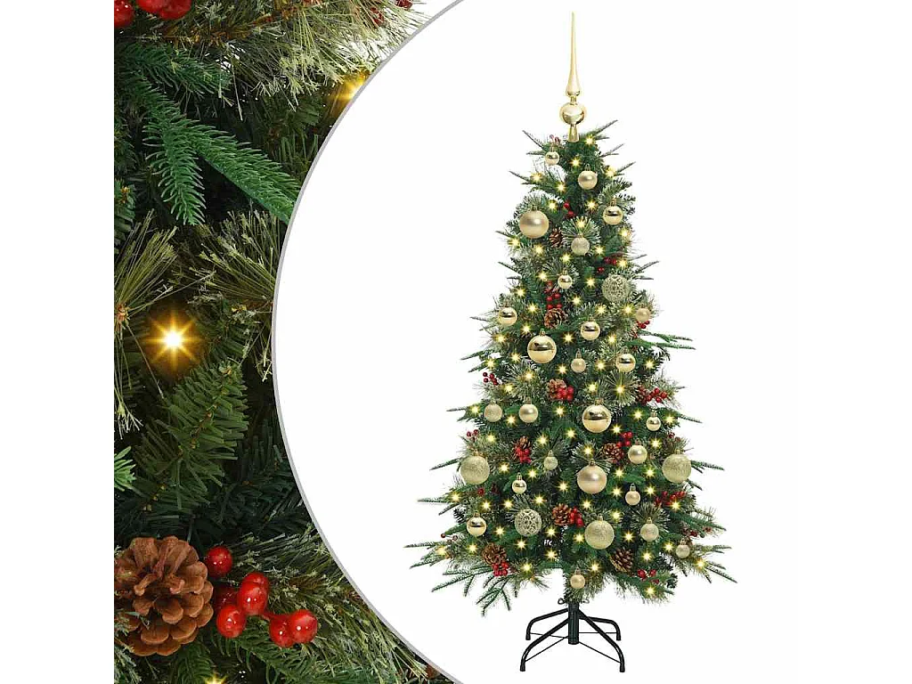 Sapin de Noël Artificiel à Branches Articulées Vert 120 cm