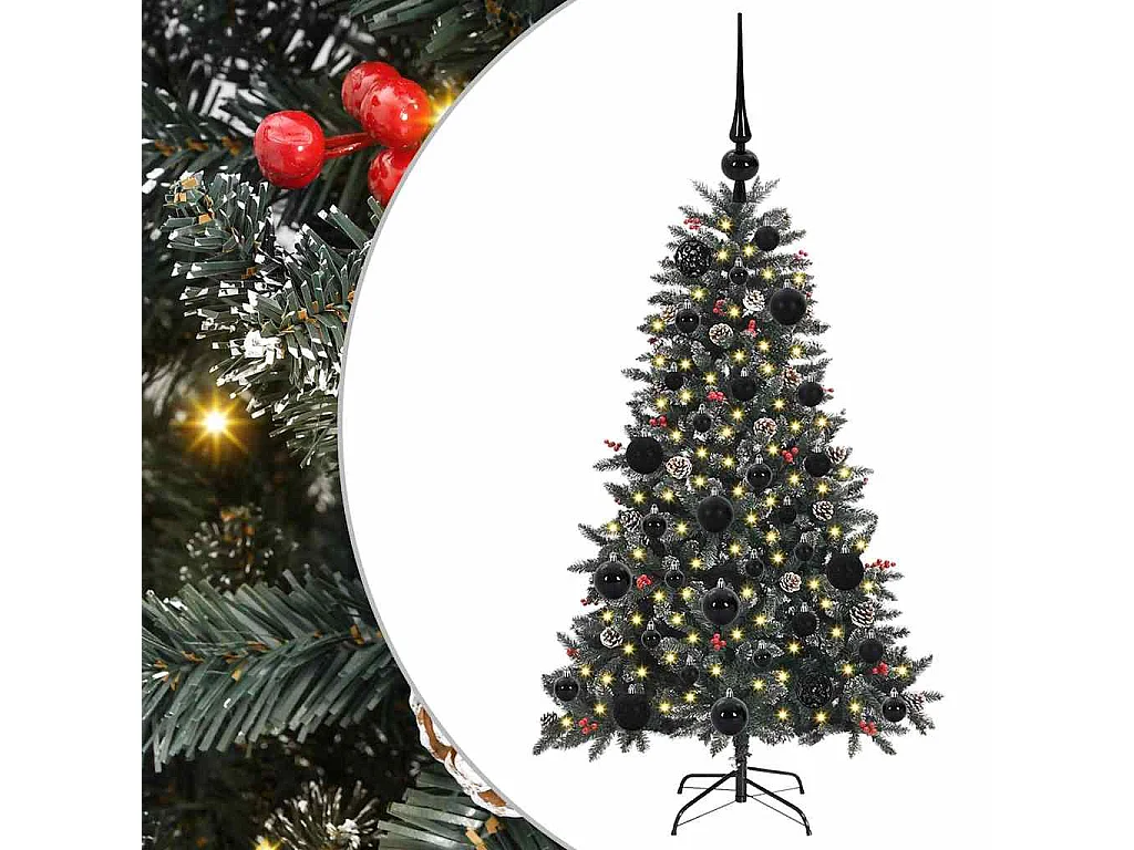 Sapin de Noël artificiel avec 150 LED Vert 68 x 68 x 120 cm