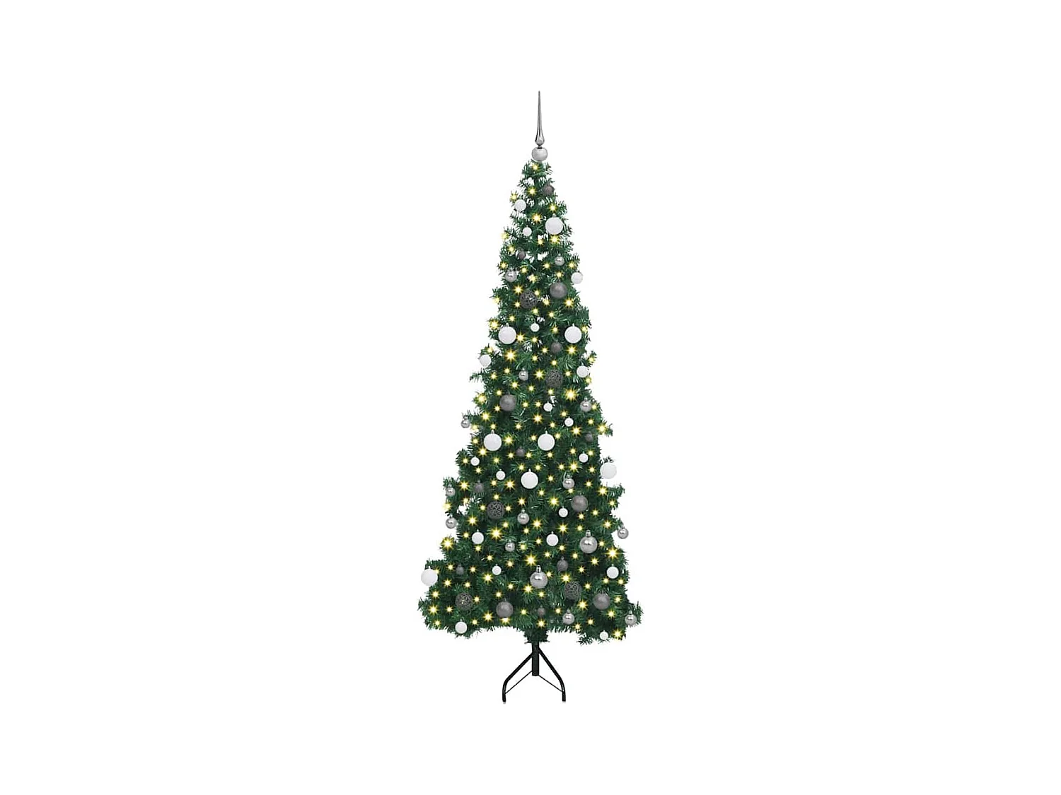 Arbre de Noël artificiel d'angle Vert 210 cm PVC et métal