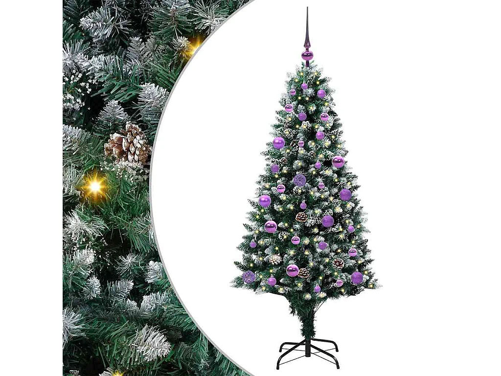 Árbol de Navidad artificial Verde 150 cm PVC y Acero y Plástico