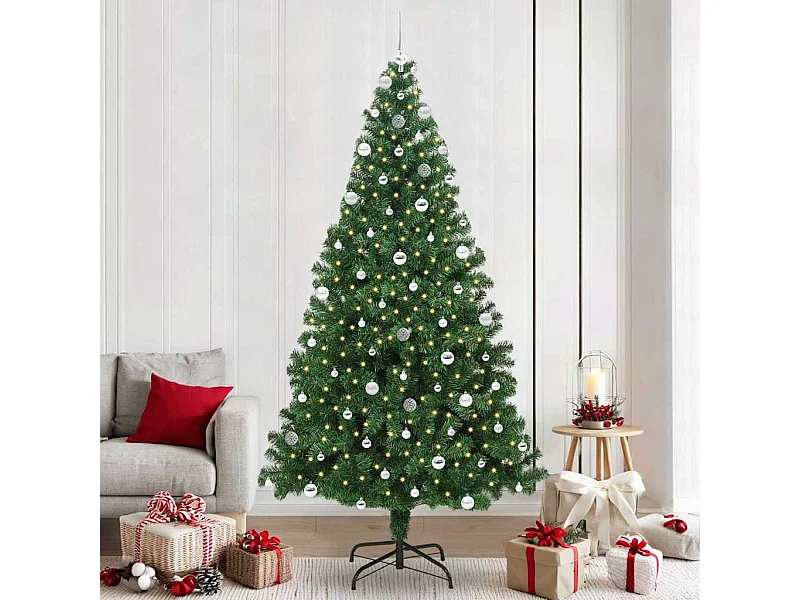 Árvore de Natal Artificial Verde 240 cm PVC, Aço e Plástico
