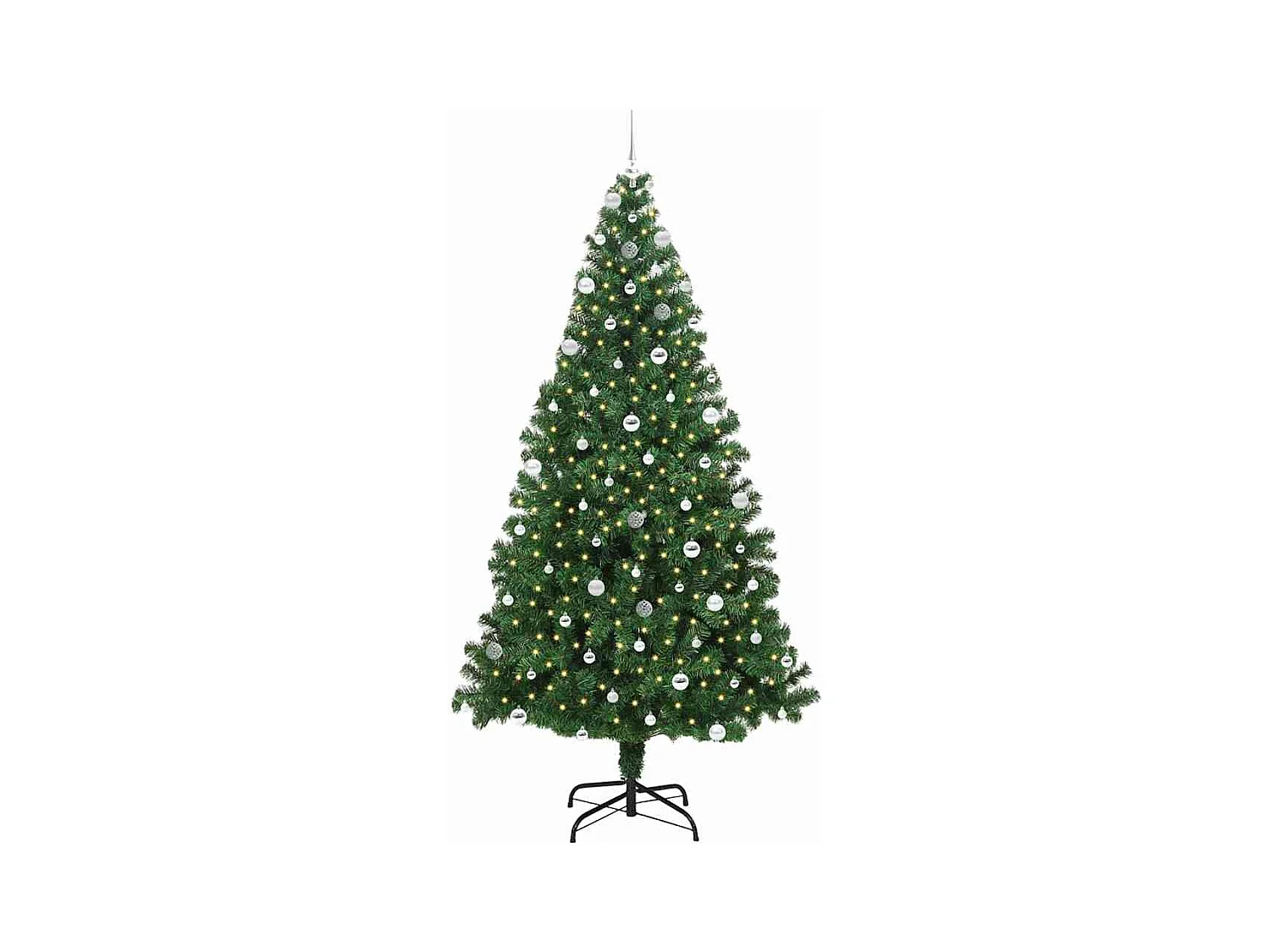 Árvore de Natal Artificial Verde 240 cm PVC, Aço e Plástico
