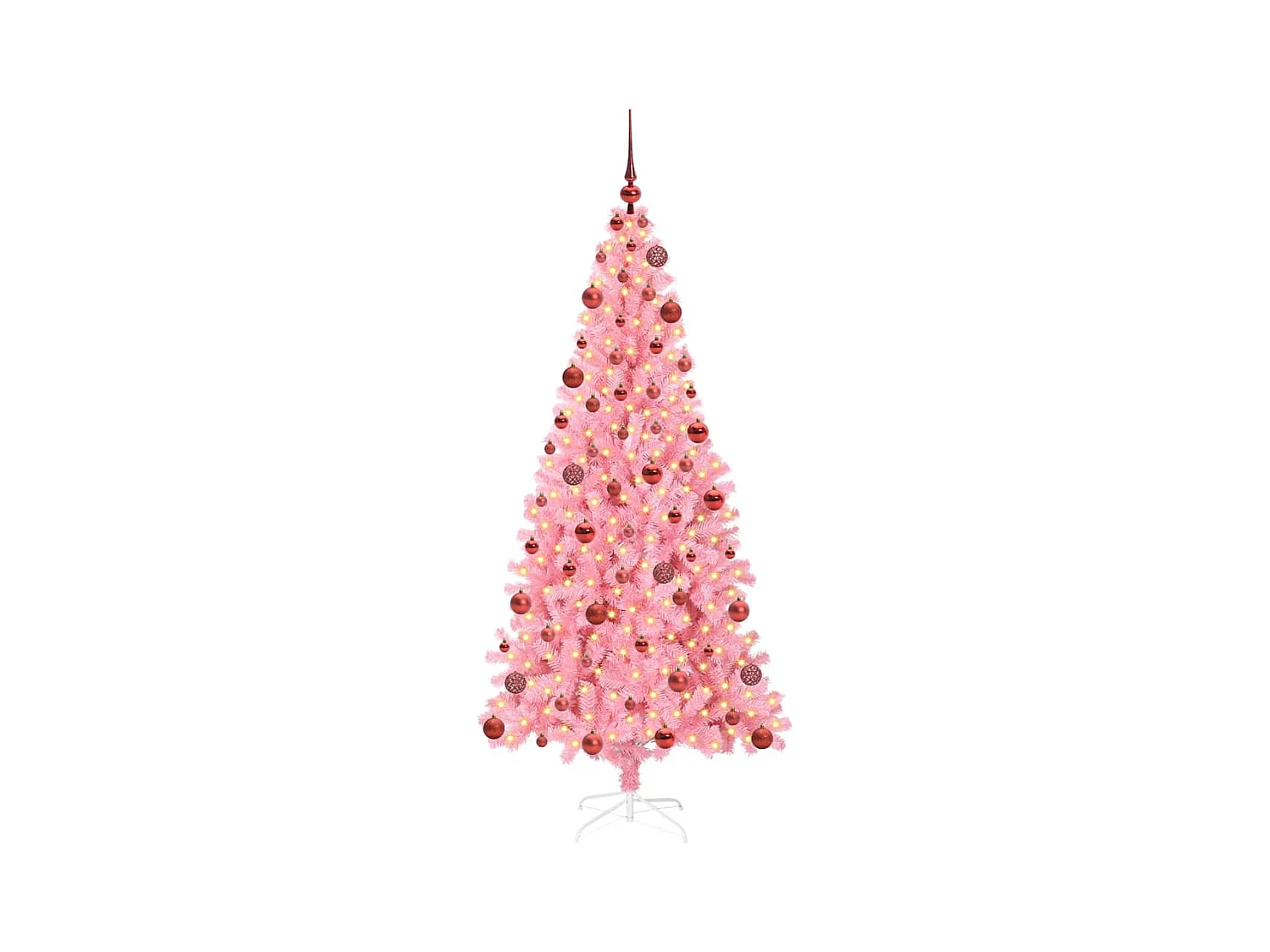Sapin de Noël avec 300 LED avec support Rose 180 cm PVC