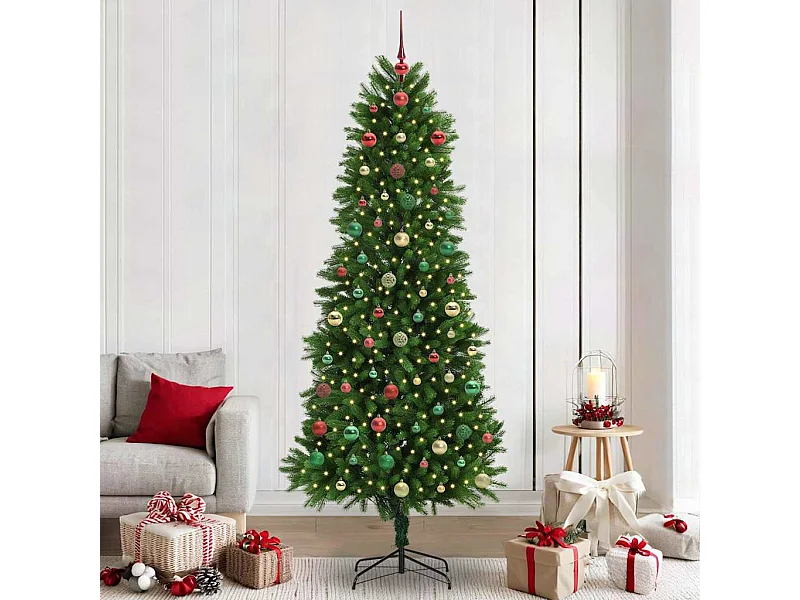 Sapin de Noël avec 300 LED avec support Vert 240 cm PE