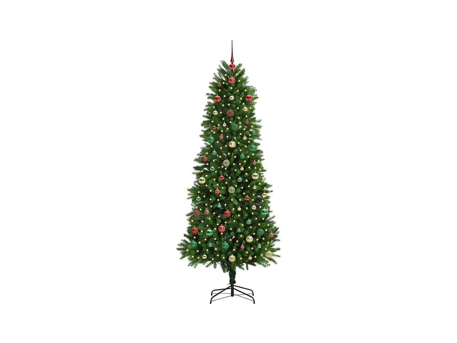 Sapin de Noël avec 300 LED avec support Vert 240 cm PE