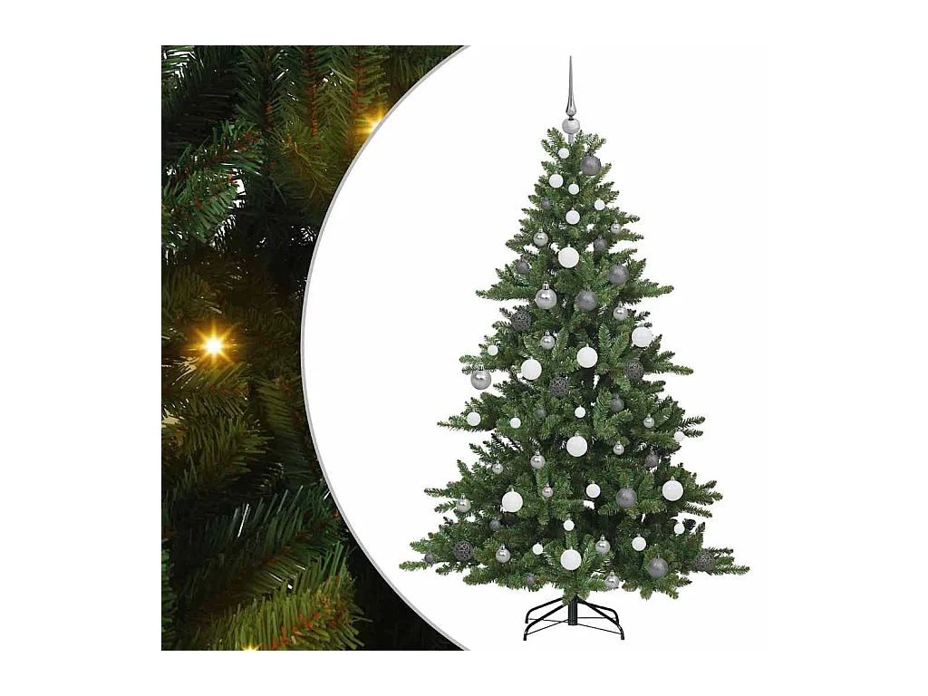 Kunstmatige Hinged Kerstboom met 300 LED 180 cm PVC