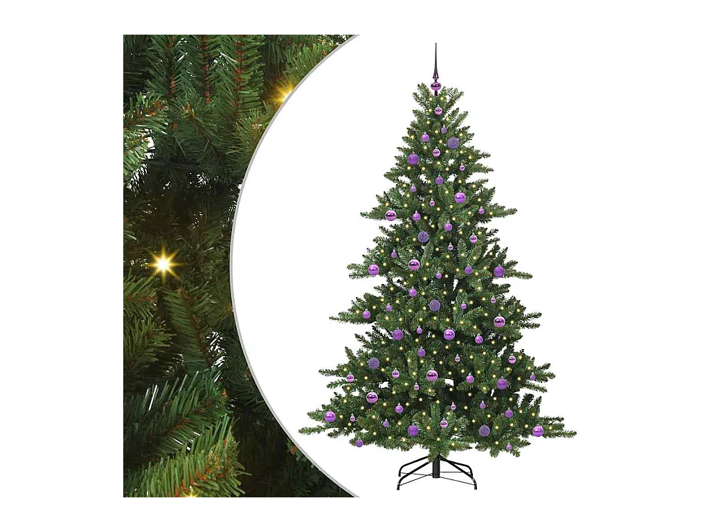 Árbol de Navidad artificial con ramas articuladas 210 cm PVC