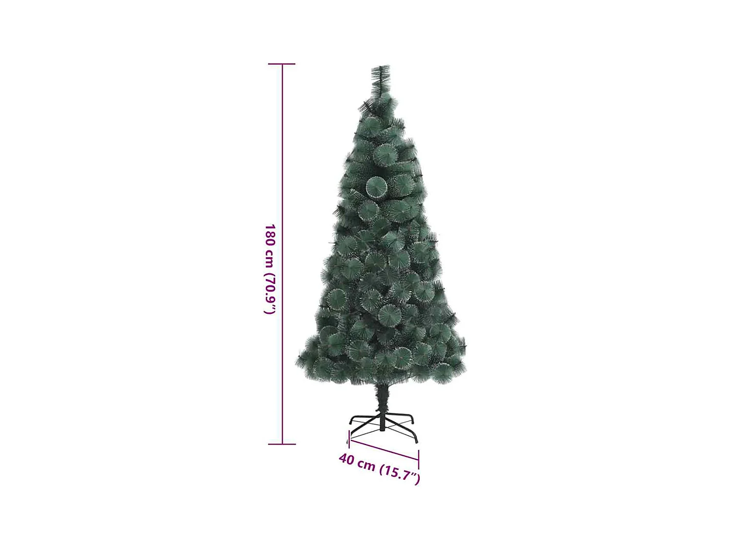 Sapin de Noël artificiel pré-éclairé Vert 180 cm PET