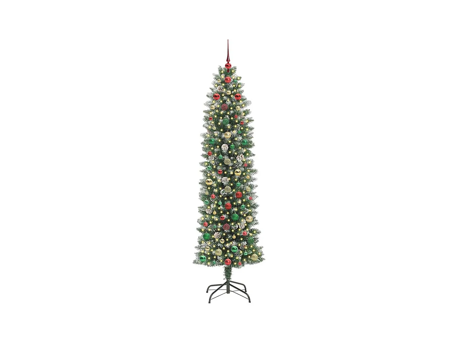 Arbre de Noël artificiel slim avec 300 LED Vert et blanc 240 cm