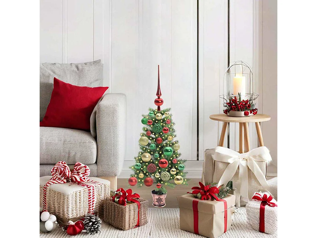 Sapin de Noël avec 150 LED avec support Vert 65 cm PE