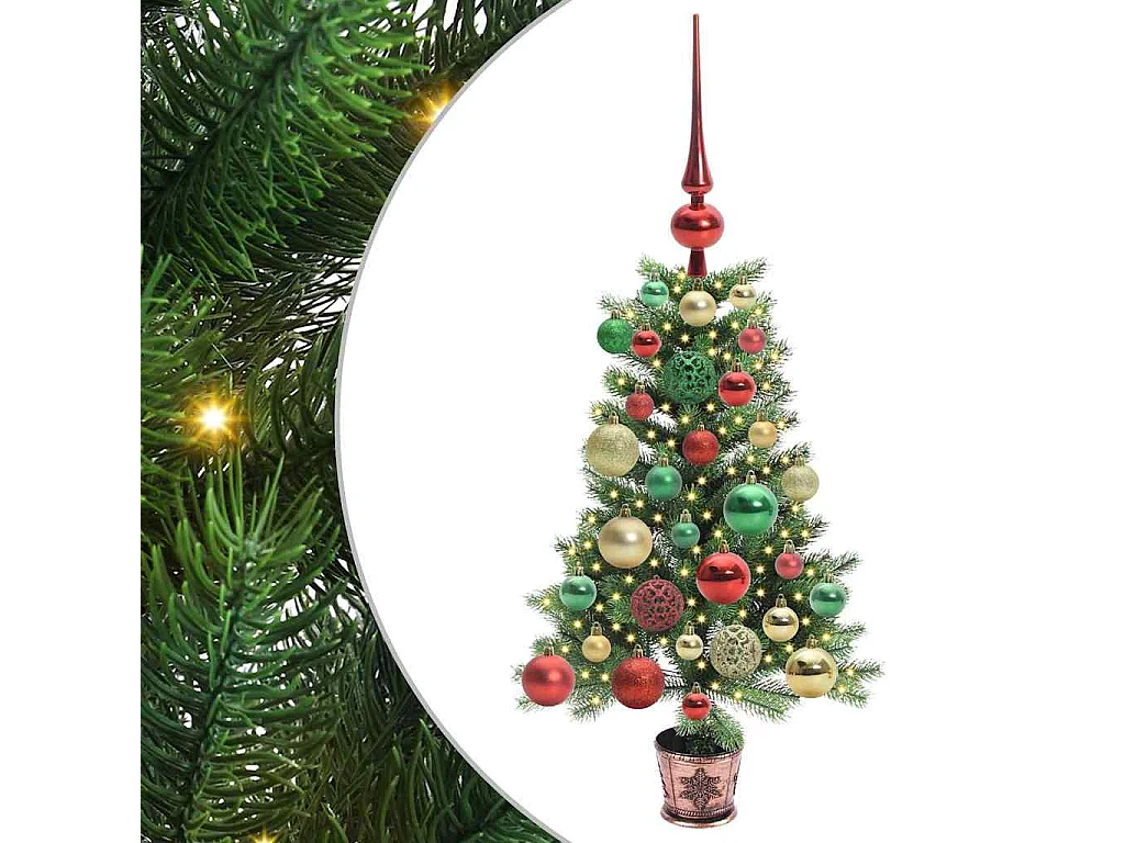 Sapin de Noël avec 150 LED avec support Vert 65 cm PE