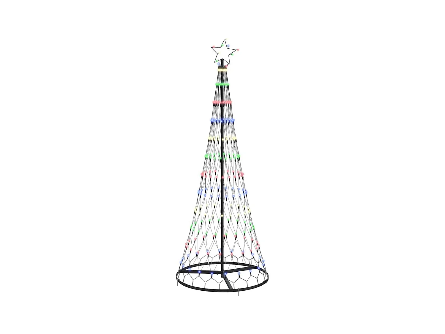 LED kerstboom met 230 LED Multikleur 71 x 71 x 184.5 cm Metaal