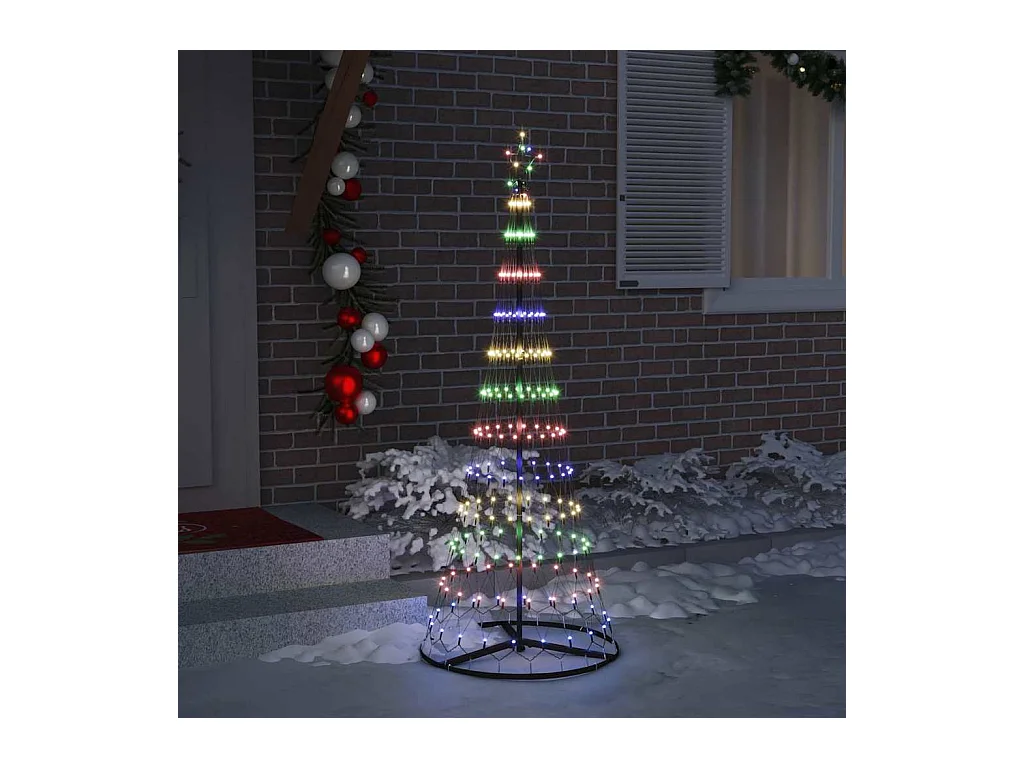 LED kerstboom met 230 LED Multikleur 71 x 71 x 184.5 cm Metaal