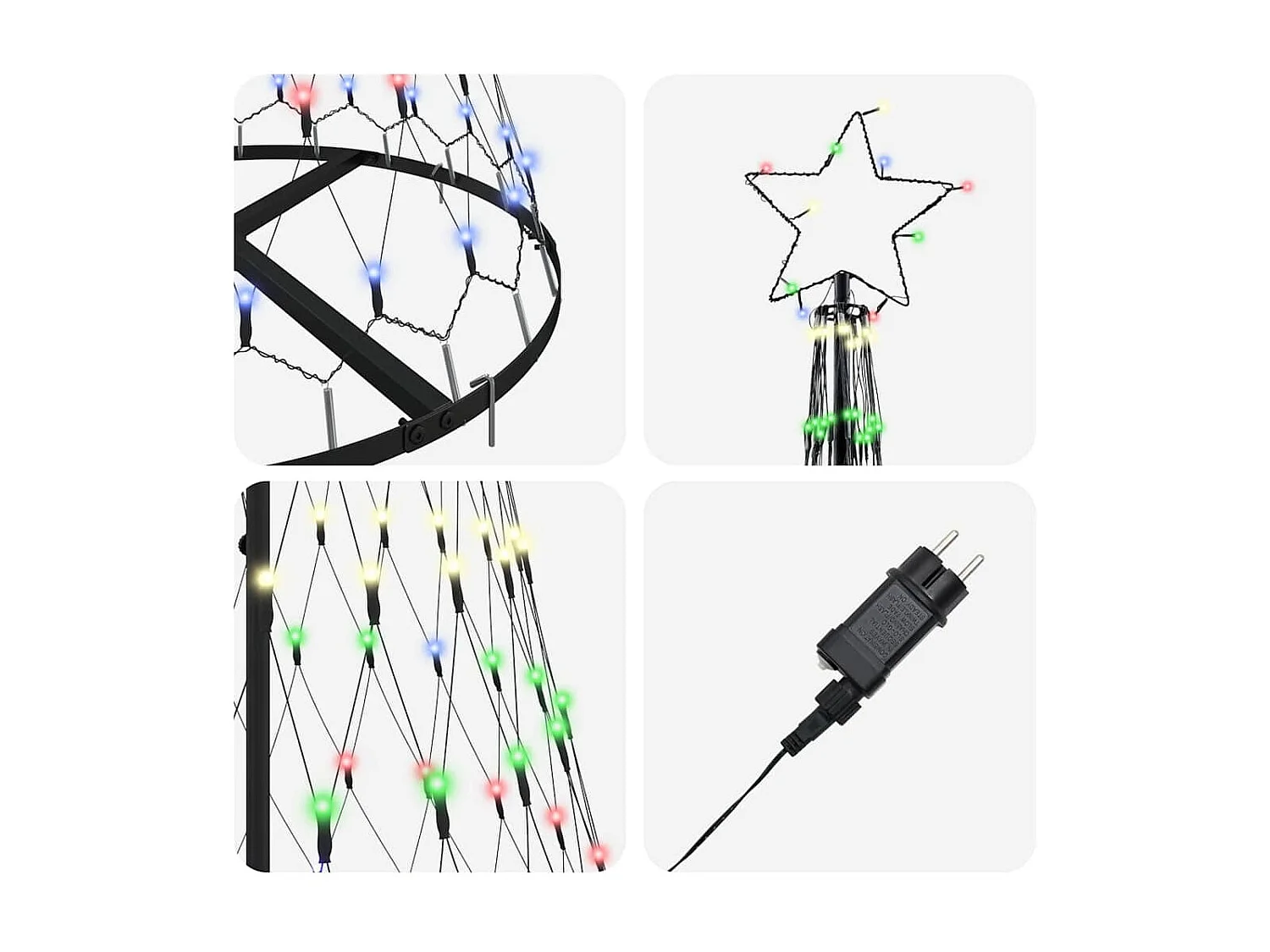 Arbre de Noël LED Multicolore 71 x 71 x 184,5 cm Métal