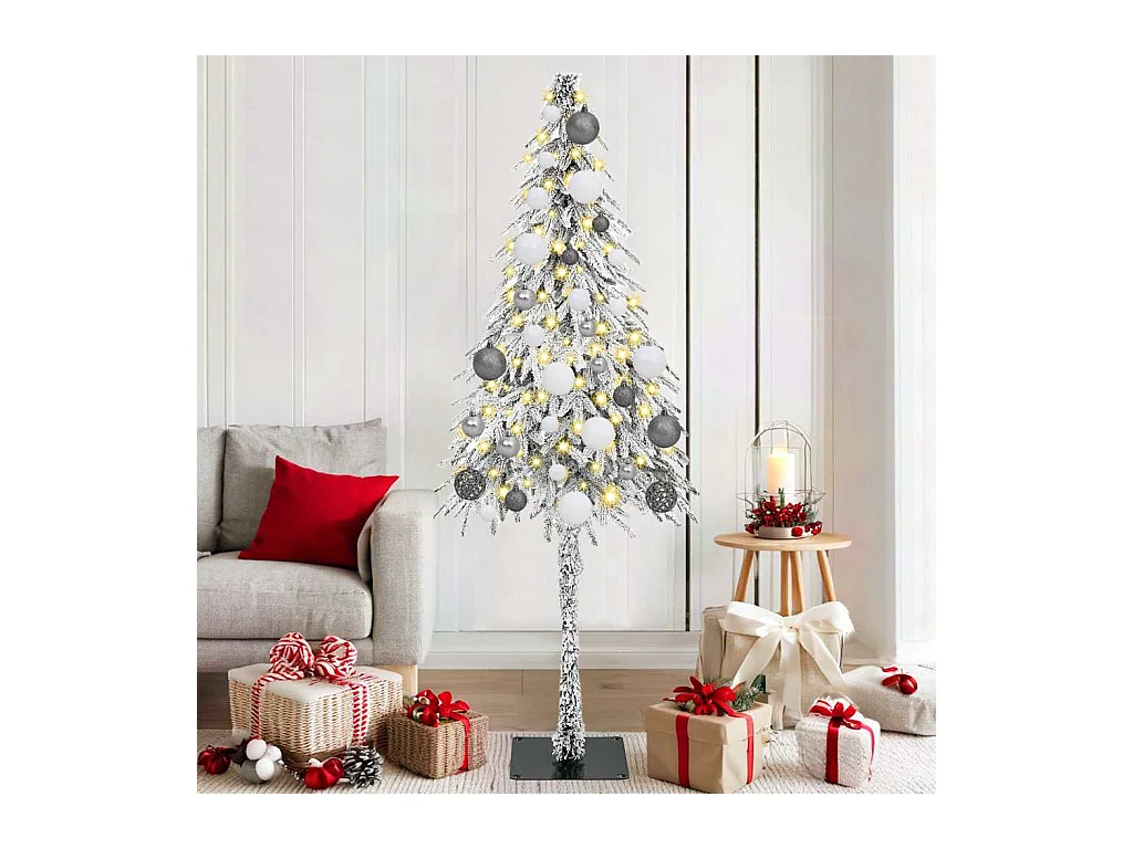Sapin de Noël avec 300 LED Blanc 180 cm PE et Acier