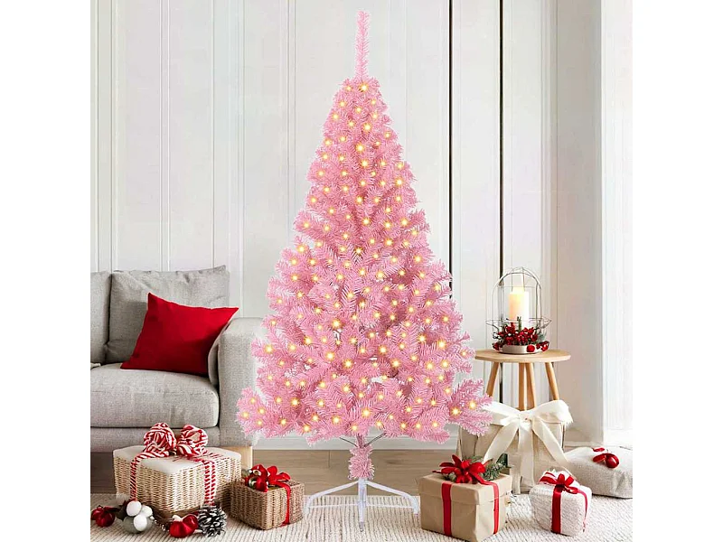 Kerstboom met decoratieve touwlichten Roze 180 cm
