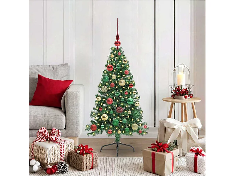 Sapin de Noël artificiel pré-éclairé Vert 120 cm PVC