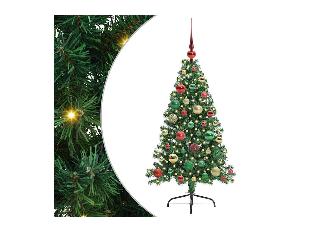 Árvore de Natal Artificial Pré-iluminada Verde 120 cm PVC