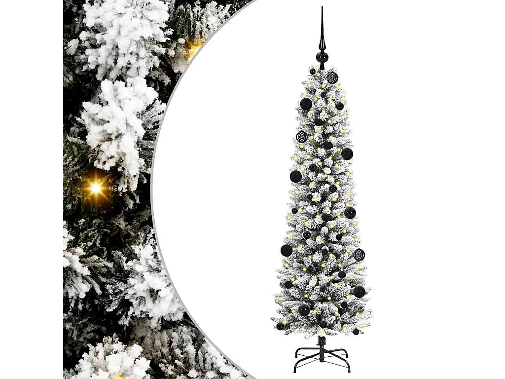 Sapin de Noël artificiel avec 150 LED Vert et blanc 150 cm
